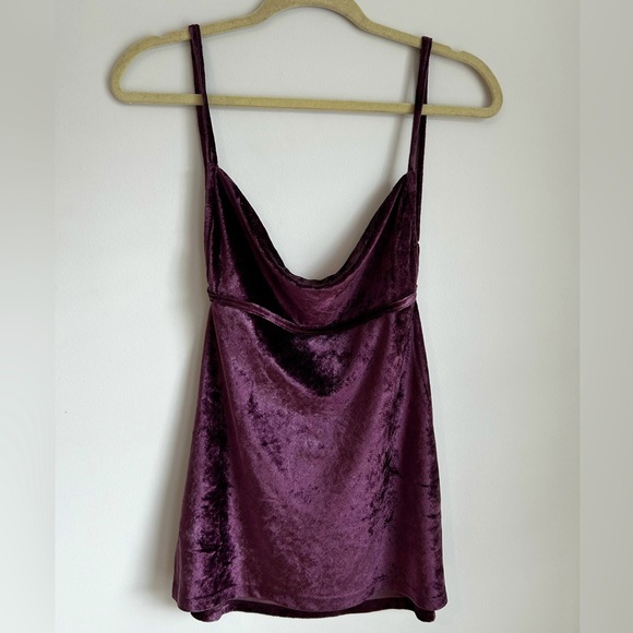 Free People Velvet Camisole Low Back Adjustable Straps Size XS NWT - Picture 2 of 4